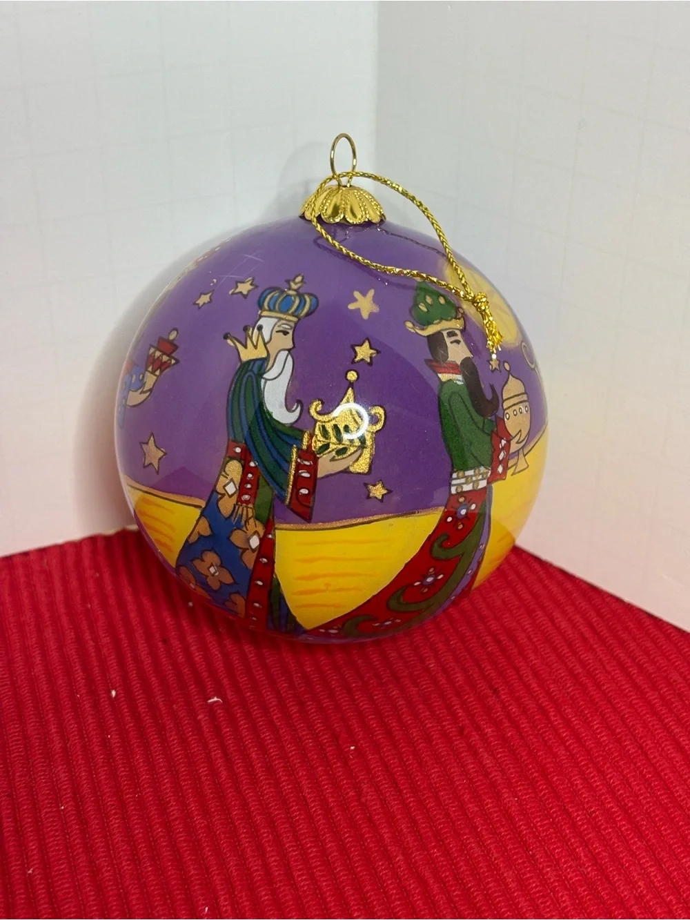 Pier 1 “Li Bien”Three Kings Purple Christmas Ornament